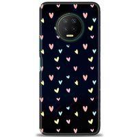 Infinix Note 7 Kılıf HD Baskılı Kılıf - Mini Mini Kalpler + Tam Ekran Koruyucu