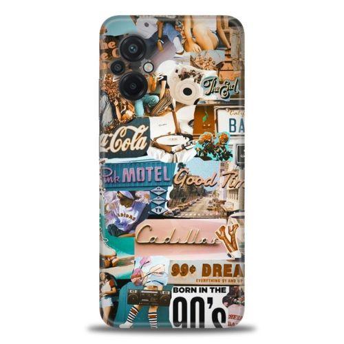 Xiaomi Poco M5 Kılıf HD Baskılı Kılıf - Pink Motel + Tam Ekran Koruyucu