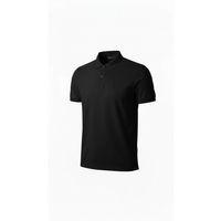 Erkek Pike Kumaş Düğmeli Yaka Regular Fit Günlük Kısa Kol Tişört T-shirt - Siyah