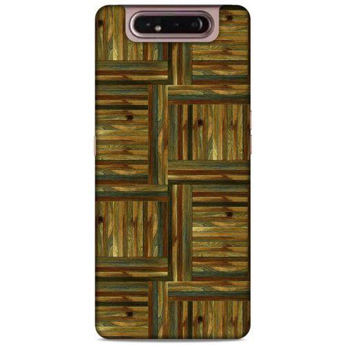 Lopard Samsung Galaxy A80 Uyumlu Kılıf Wood'X (47) Crystal Flex Kılıf Baskılı