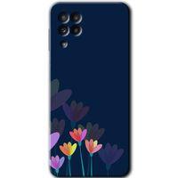 Samsung Galaxy M22 HD Baskılı Kılıf + 9D Tam Ekran Koruyucu - Çizim Çiçekleri