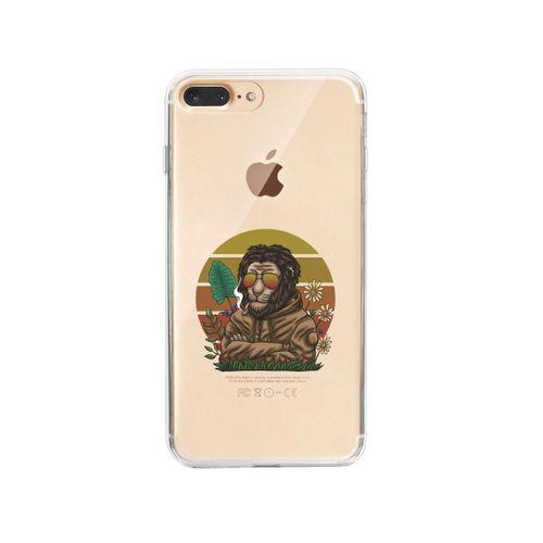 iPhone 7 Plus Cool Lion Desenli Premium Şeffaf Silikon Kılıf