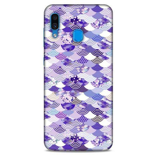 Samsung Galaxy A30 Kılıf Pastel Renkler (15) Antişok Kılıf Mor Beyaz