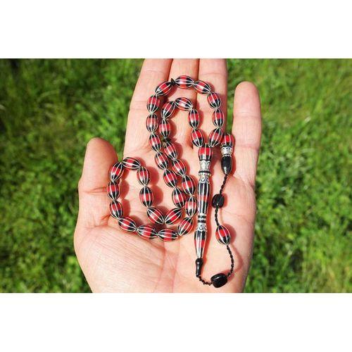 Arpa Model Oltu Taşı Onlu Karpuz İşlemeli Tespih