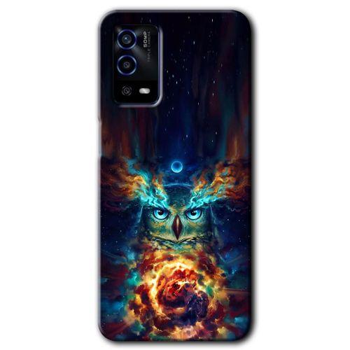 Oppo A55 Kılıf HD Desen Baskılı Arka Kapak + Temperli Cam - Ballı Baykuş