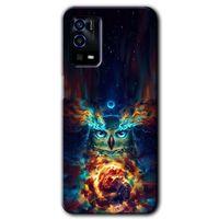 Oppo A55 Kılıf HD Desen Baskılı Arka Kapak + Temperli Cam - Ballı Baykuş