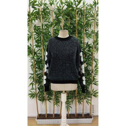 Kadın Uzun Kollu Bisiklet Yaka çiçek Desenli Triko Bluz