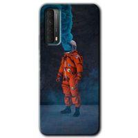 Potkal Hediye Fabrikası Huawei P Smart 2021 HD Baskılı Kılıf + 9D Tam Ekran Koruyucu - Smoke Astronot