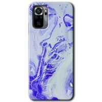 MRCİLETİSİM Xiaomi Redmi Note 10s Kılıf HD Desen Baskılı Arka Kapak + Temperli Cam - Cranny Liquid Wall