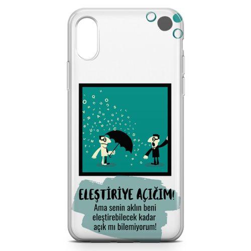 Apple iPhone X Kılıf Eleştriye Açığım Arka Kapak Koruma Desenli Full Koruyucu