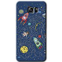 MRCİLETİSİM MRCİLETİSİM Samsung Galaxy Note 5 Kılıf HD Desen Baskılı Arka Kapak + Temperli Cam - Kedi Galaksi