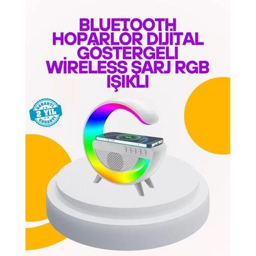 Renkli Işıklı 15w Kablosuz Şarjlı Masa Lambası