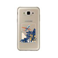 Samsung J7 Time To Travel Desenli Premium Şeffaf Silikon Kılıf