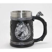 3d Kabartmalı At Büstü Paslanmaz Çelik Kupa Bardak Alk4475