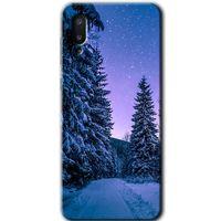 MRCİLETİSİM Samsung Galaxy A02 Kılıf Baskılı Kapak - Kış Manzarası +Tam Kaplayan Mat Seramik