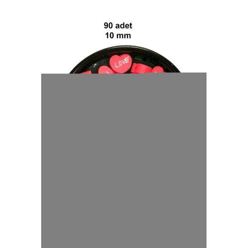90 Adet 10 mm Polimer Kil Fimo Boncuk Takı Bileklik + 5 Metre Lastikli Misina Hediye - Kalp Love
