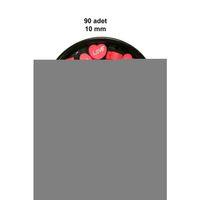 90 Adet 10 mm Polimer Kil Fimo Boncuk Takı Bileklik + 5 Metre Lastikli Misina Hediye - Kalp Love