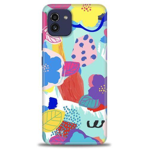 Samsung Galaxy A03 Kılıf HD Baskılı Kılıf - Flowers + Tam Ekran Koruyucu