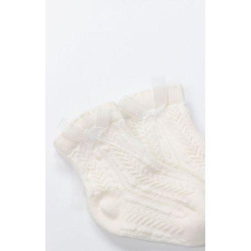 Bistyle Bistyle Fiyonklu Penye Soket Çorap 2li 10150 Ekru