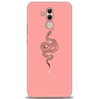 Huawei Mate 20 Lite Kılıf HD Baskılı Kılıf - Pembe Yılan + Tam Ekran Koruyucu