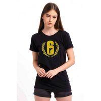 Rainbow Six Gun Baskılı Siyah Kadın Tshirt