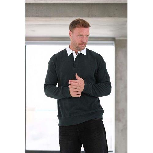 Polo Yaka Selanik Örme Kumaş Erkek Sweatshirt - NeftiYeşili