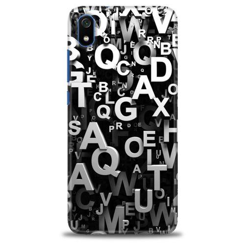 Xiaomi Redmi 7A Kılıf HD Baskılı Kılıf - Harfler + Tam Ekran Koruyucu