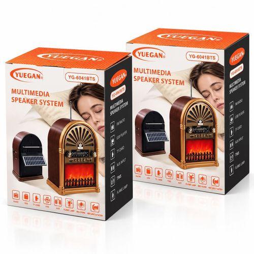 Solar Şarjlı Retro Bluetooth Radyo Hoparlör - AM/FM/SW, USB/Type-C