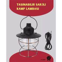 Usb Şarjlı Retro Led Kamp Feneri – 4 Işık Modu, Su Geçirmez, Taşınabilir