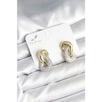 Sarmal Model Gold Gümüş Renk Pirinç Kadın Küpe