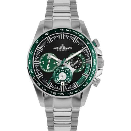 Jacques Lemans Liverpool JL.1-2127G Quartz Çelik Gri Yeşil Kadran 10 ATM 40 mm Erkek Kol Saati