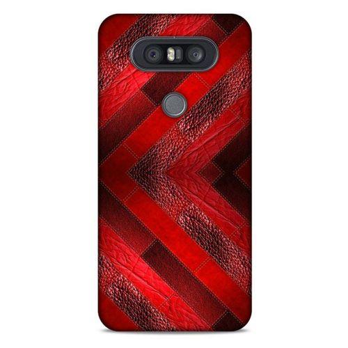 LG K41S - K51S Kılıf Patchwork (28) Arka Kapak Kırmızı Siyah