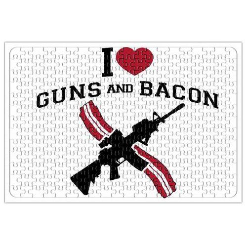 I Love Guns And Bacon Puzzle 240 Parça Yapboz