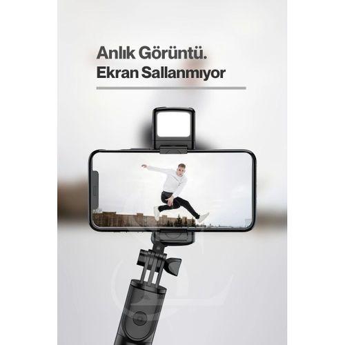 Led Işıklı Selfie Çubuğu Bluetooth Kumandalı Kablosuz Tripot Selfie Monopod Selfie Stick (beyaz)