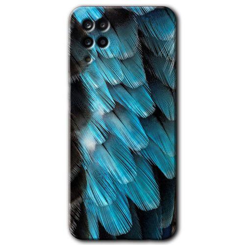 Samsung Galaxy A12 Kılıf Baskılı Kapak - 9D Tüyler +Tam Kaplayan Mat Seramik