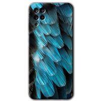 Samsung Galaxy A12 Kılıf Baskılı Kapak - 9D Tüyler +Tam Kaplayan Mat Seramik