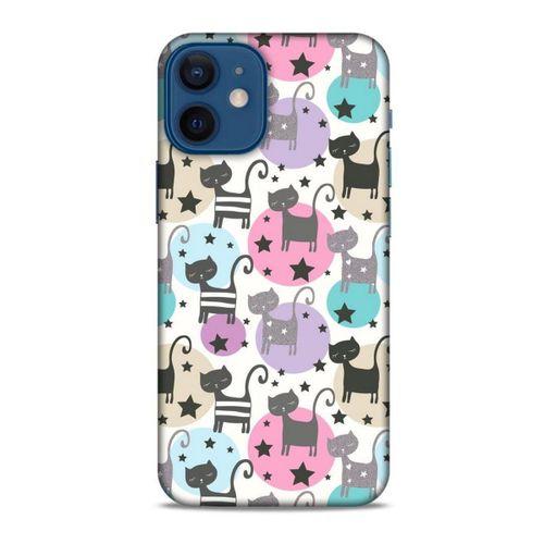 Lopard Apple iPhone 12 Mini Uyumlu Kılıf Kediler (9) Kılıf Puantiyeli Kedi