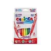Carioca Birello Süper Yıkanabilir Çift Taraflı Keçeli Boya Kalemi 12li