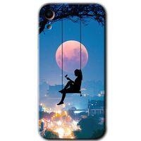 BeRa Aksesuar iPhone XR Kılıf Baskılı Kapak - Yalnız Kadın +Tam Kaplayan Mat Seramik