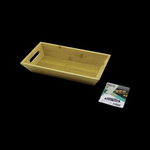 Bambu Dikdörtgen Sunum Tepsisi 16x30x4.5 cm (Çift Kulplu)