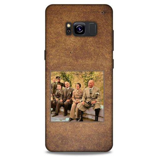Samsung Galaxy S8 Kılıf Atatürk (25) Antişok Kapak Kahve Kumlar