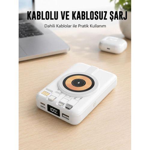 Magsafe Uyumlu Kablosuz Powerbank Hızlı Şarj Özellikli Yeni Nesil