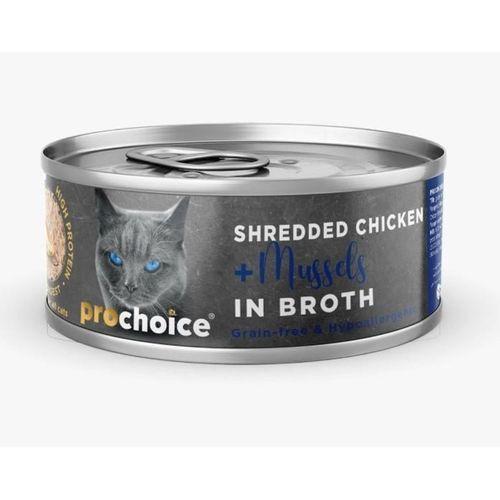 ProChoice Deluxe Shredded Chicken&Mussels Kedi Konservesi 70 gr
