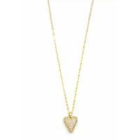 Taşlı Kalp Kolye - Altın