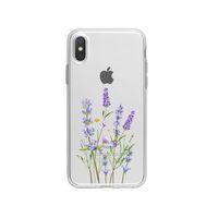 iPhone Xs Lavender Desenli Premium Şeffaf Silikon Kılıf