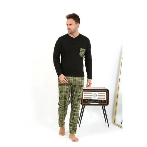 Erkek Uzun Kol Penye Siyah Pijama Takımı