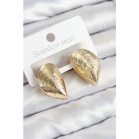 Pirinç İstiridye Model Gold Renk Kadın Küpe