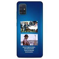 Samsung Galaxy A51 Kılıf Atatürk (6) Silikon Kılıf Koyu Mavi