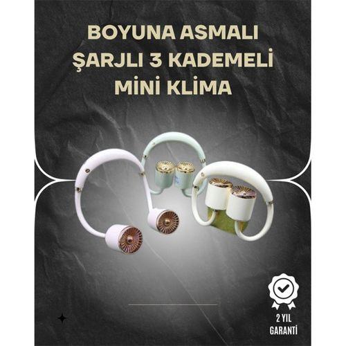 Asılabilir Mini Boyun Fanı | 1000mah Şarjlı, Turbo Güçlü Rüzgar