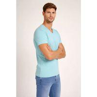 Erkek T-Shirt V Yaka Slim Fit Dar Kesim Likralı Tişört Günlük Basic Body - Turkuvaz